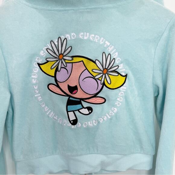 Dolls Kill x Powerpuff Girls Everything Nice Velour Hoodie Short Set Size Medium - Picture 4 of 13